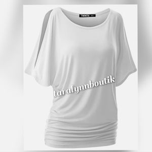 Cold Shoulder Batwing Top